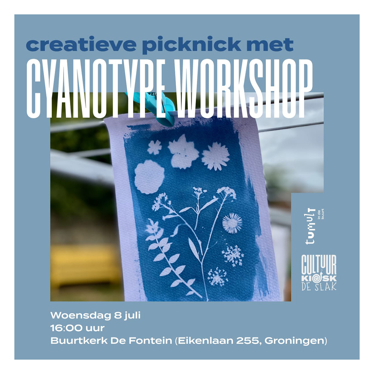 Creatieve Picknick Cyanotype Workshop Tumult in de wijk
