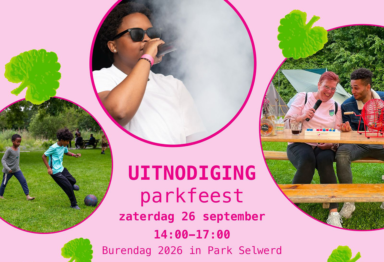 Parkfeest, Park Selwerd, Burendag, Burendag 2026, Paddepoel, Selwerd, Tuinwijk, wijkactiviteiten, park, ontmoeting, bewoners